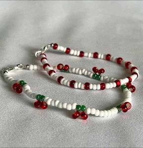 Cherry Beaded Bracelet Set