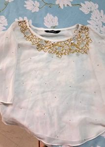 Elegant White Embellished Top