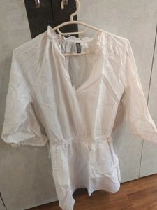 H&M White Flowy Blouse