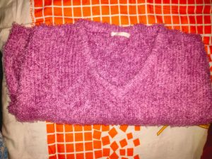 Purple Colour Crop Sweater