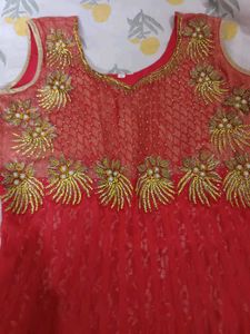 Embroidered Indian Beautiful Pinkish Party Gown