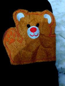 Cute Bear Patch Black Lounge Pants