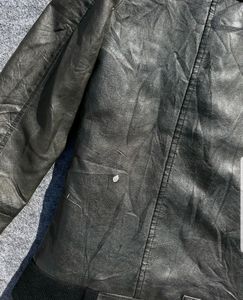 Black Leather Hooded Jacket