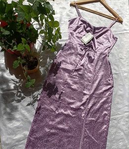 H&amp;M Sweetheart Neck Satin Dress