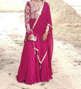 Wedding Wear Gown With Dupatta And Lagis