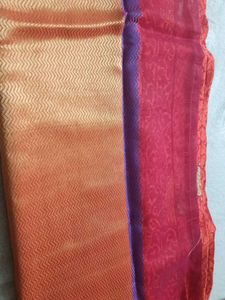 Elegant Red Banarasi Saree with xxl blouse