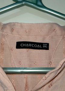 Peach Pointelle Detail Blouse