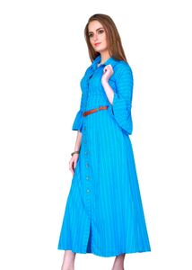 Blue Striped Shirt Dress