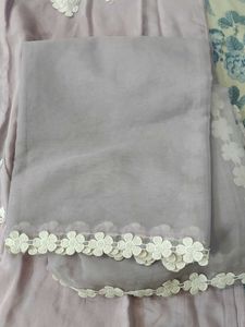 Lavender Floral Lace Plazo Suit