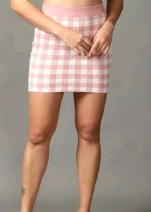 Pink Chequered Skirt