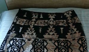 Full Sequins Patterned Skirt - L Size