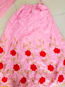 Pink Embroidered Lehenga Choli Set