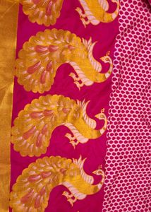 Elegant Pink Peacock Saree