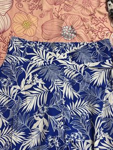 Blue Printed Top With Trousers