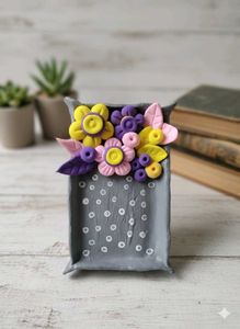 Handcrafted Clay Floral Trinket Dish