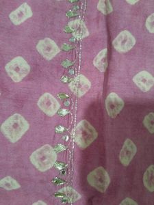 Pink Embroidered gotta patti  Kurta Set