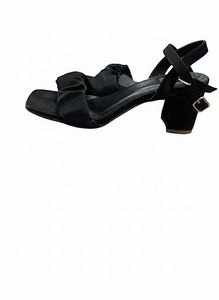 Ruffle Detail Black Heels