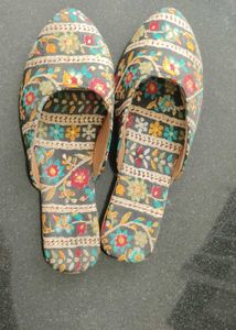 Floral Embroidered Flats