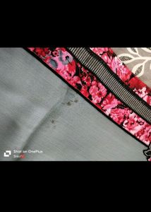 Party Wear Grey Saree