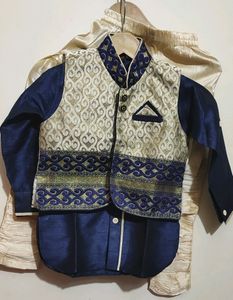 Kurta Pyjama &amp; Waistcoat Set For Boy 3- 4 Year