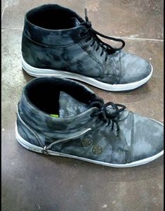 Gray High-Top Sneakers