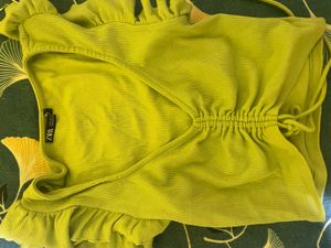 Zara Green Ruffle Top