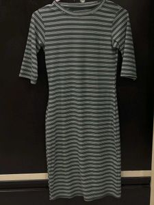 Striped Bodycon Midi Dress