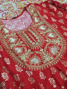 Red Anarkali Plazo Suit❤️