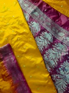 Yellow Benarasi For Wedding, Fastival Etc.
