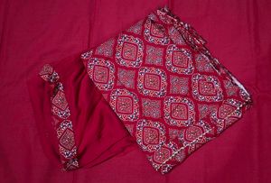 Red Bandhani Salwar Kameez Material
