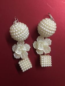 All Pearl White Dangling Earrings