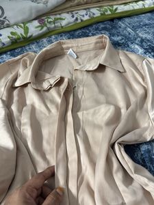 satin cream colour shirt