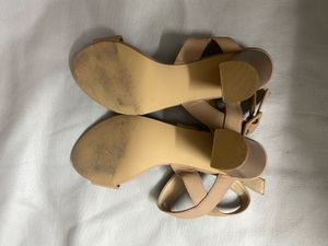 Nude Solid Sandal Heels