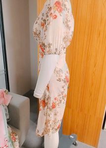 PEACH DISTY PRINTED DRESS
