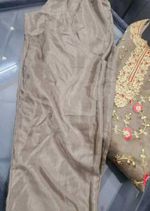 Grey Organza 3piece Suit