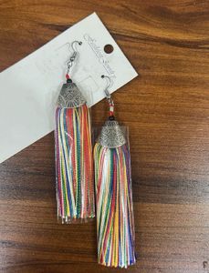 Rainbow Tassel Earrings- New