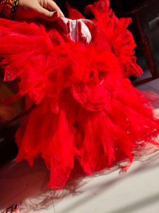 Cherry Red 🍒 ♥️ Frock For Girl