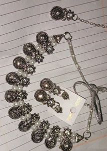 Oxidised White Pearl Jewellery Set