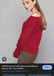 Maroon Off-Shoulder Top