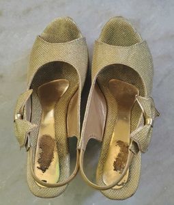 Golden Heels with Bow
