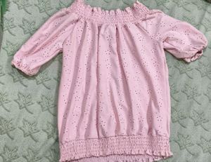 Cute Pink Off-Shoulder Top