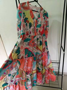 Puff Sleeve Long Dress 💕