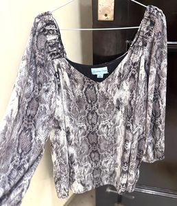 Snakeskin Print Blouse