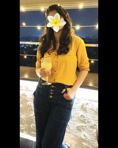 Yellow Button-Down Top