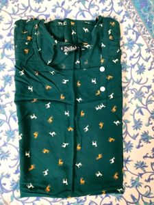 Green Animal Print Dress