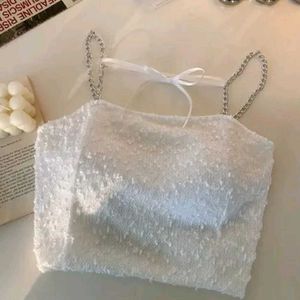Striped Chain Strap Camisole Top