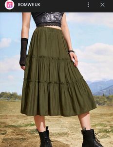 Y2k Vintage Cottagecore Fairy Green Midi Skirt