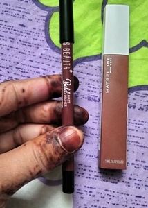 Maybelline Superstate Matte Lipstick Shad 30 Amazonian And Lip Liner