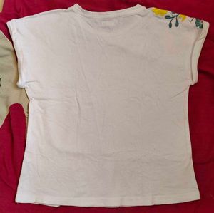 Cute Floral Embroidered T-Shirt