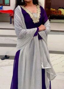 Elegant Purple Anarkali Suit Set